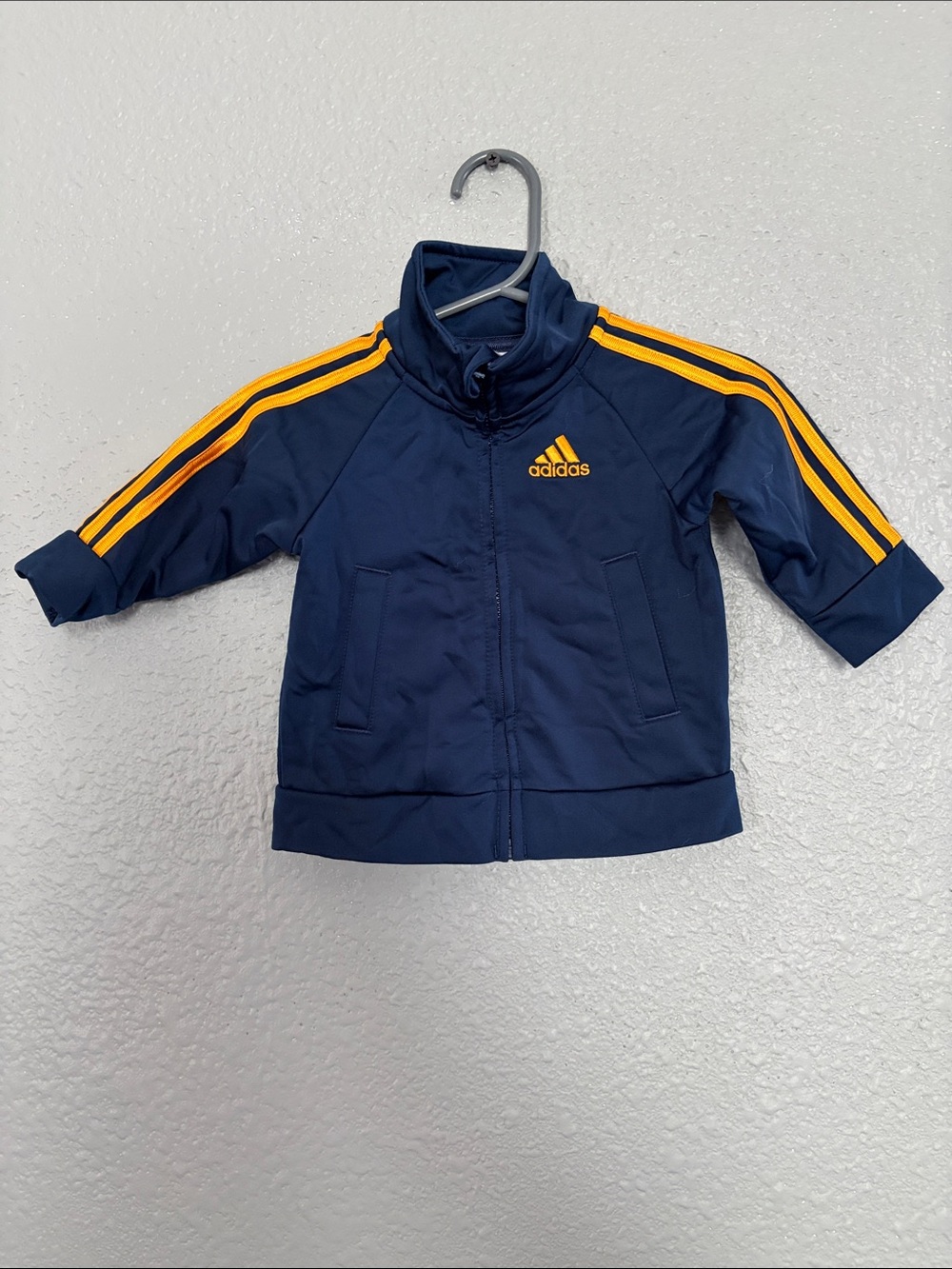Navy Track Suit with Yellow Stripes